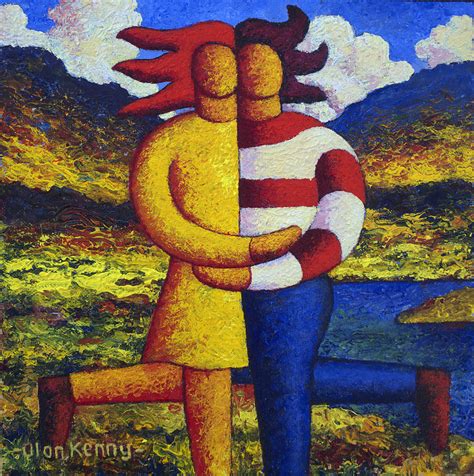 Two Lovers In A Landscape By A Lake Painting By Alan Kenny Fine Art