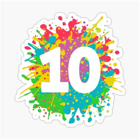 10th Birthday For Kids Girls Boys Number 10 In Paint Splashes Team