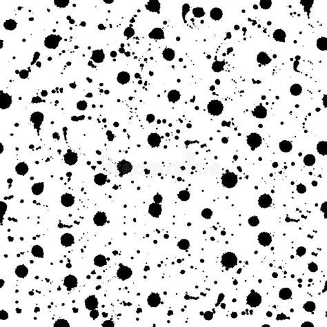Seamless Pattern With Hand Painted With Ink Splashes Spots Drops On A