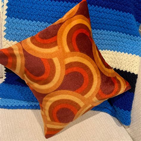 Mid Century Modern Pillow Cover Atomic Mcm Upcycled Repurposed Etsy