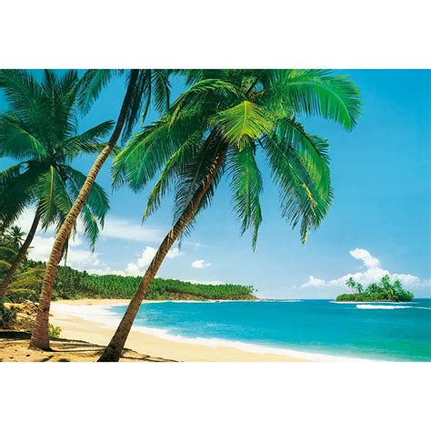 Ideal Decor Ile Tropicale Wall Mural The Home Depot Canada
