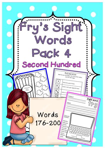 Frys Sight Words Pack 4 Second Hundred List 176 200 Teaching