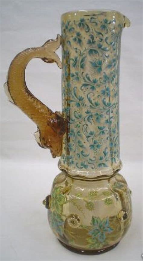 Pitcher Vintage Art Glass Moser Glass Antique Glass