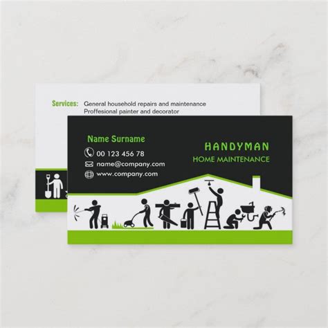Handyman Services Home Maintenance Business Card