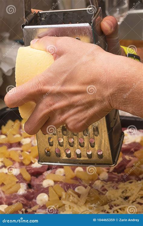 Cheese Grinding Close Up Stock Image Image Of Grate 104465359