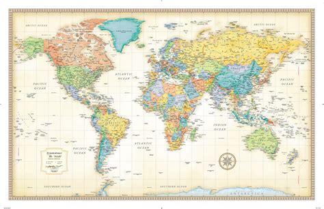 Palacelearning Tear Resistant Updated World Map 18x29 Inch