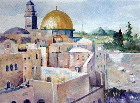 Jerusalem Cityscape Painting By Karen Liebman