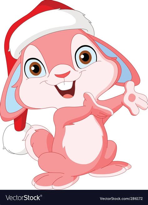 Christmas Cute Bunny Royalty Free Vector Image Cute Bunny Christmas