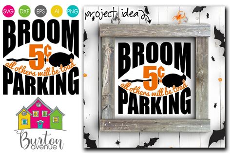 Halloween Decor Broom Parking Svg - Broom Parking Halloween SVG Cut ...