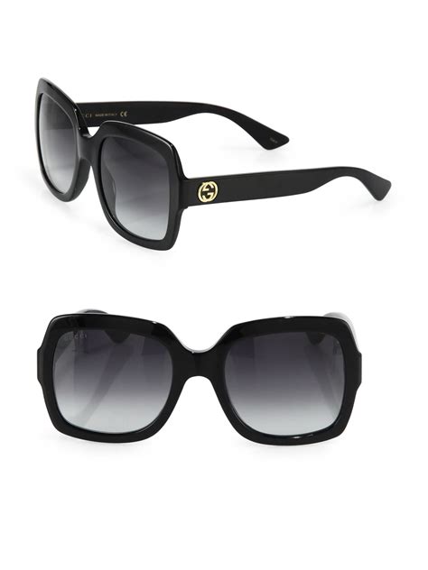 lyst gucci 54mm oversized square sunglasses in black