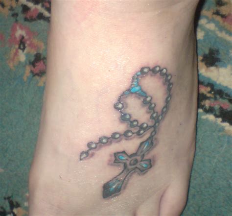 Intriguing holy rosary tattoo ideas for your inspiration. Rosary On Foot Tattoo Picture