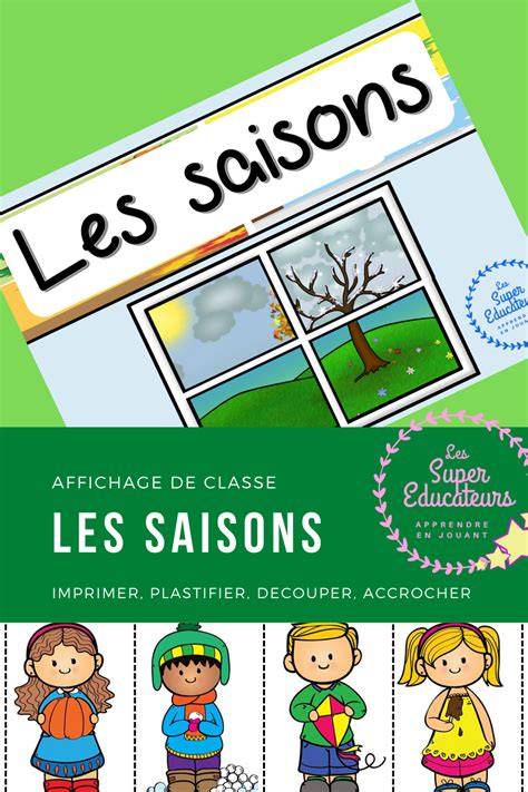 Les Saisons Les Saisons Saisons Maternelles Lapprentissage Préscolaire