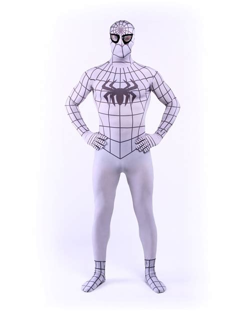new arrival spiderman costume superhero light grey spider man costumes cosplay spandex zentai