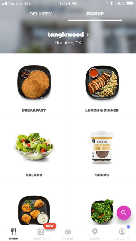 If you are using mobile phone, you could also use menu drawer from browser. Snap Kitchen App - Houston Food Finder