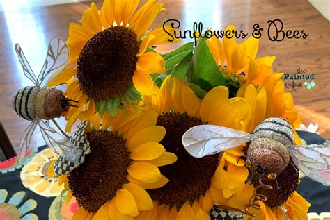 Sunflowers And Bees The Painted Apron