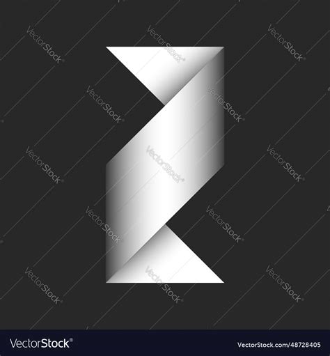 Letter Z Initial 3d Logo Creative From White Vector Image