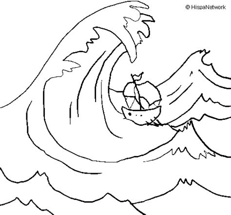 Tsunami Wave Coloring Page Sketch Coloring Page