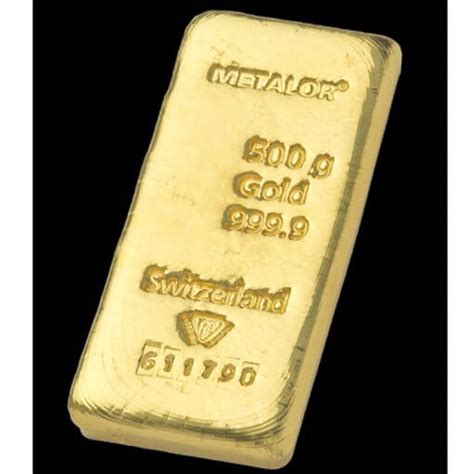 500 Gram Metalor Cast Gold Bar Bullion Met