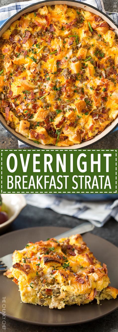 Easy Overnight Breakfast Strata The Chunky Chef