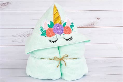 Personalized Hooded Towel Unicorn Towel Unicorn T Etsy