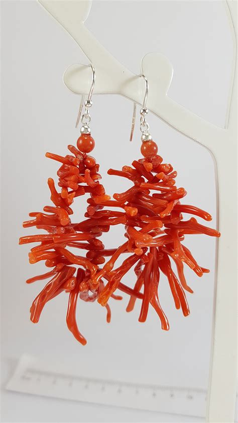 Red Coral Earrings Coral Branches St Choice Coral Earrings
