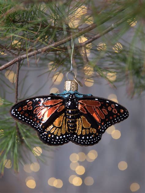 Monarch Butterfly Glass Christmas Ornament Gardeners Supply