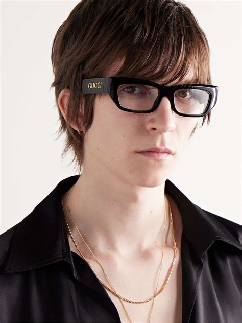 gucci eyewear rectangular frame acetate optical glasses for men mr porter