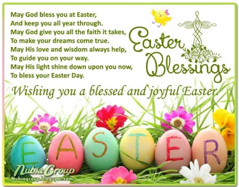Incorporate small strips of decorative paper, large letters, and some easter blessings to make this creative card. Easter Blessings! Wishing you a blessed and joyful Easter. | Happy easter quotes, Easter wishes ...