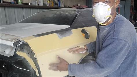 Sanding The Bondo On Quarter Panel And Application Of Polyester Putty