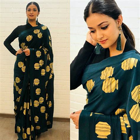 Pin By Sweety On Keerthi Suresh Indian Sari Dress Indian Saree