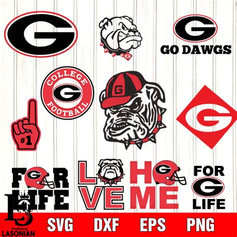 Bundle Logo Georgia Bulldogs Football Svg Eps Dxf Png File Bundle