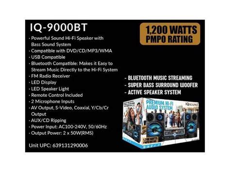 Supersonic Iq Sound Iq 9000bt Hifi Multimedia Audio System With