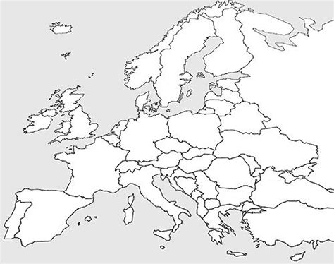 Blank Europe Map Black And White Europe Map Printable Europe Map