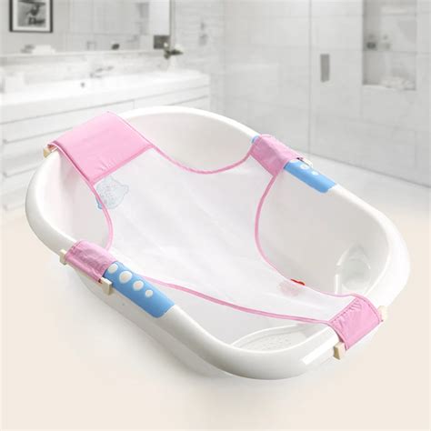 New Baby Mesh Bathtub Seat Net Support Sling Infant Bath Tub Hammock Adjustable Breathable