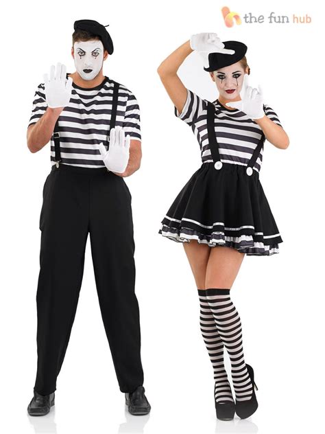 Costumes Fashion Mens Mesmerizing Mime Costume French Artist Clown Circus Fancy Dress Outfits