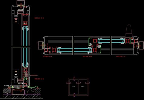 Sliding Window Dwg Section For Autocad Designs Cad