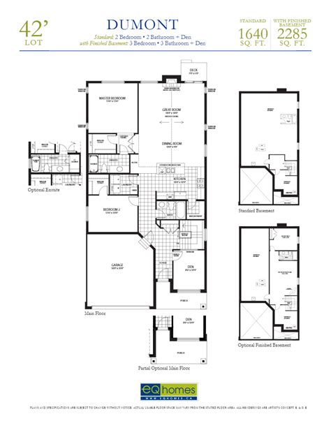 The Dumont Floor Plan At Fernbank Crossing In Ottawa On