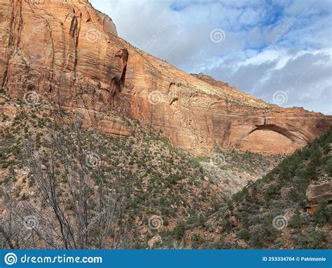 Photo Of The Great Arch In Zion National Park Stock Photo Image Of
