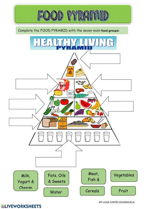 Food Pyramid For Kids Worksheet