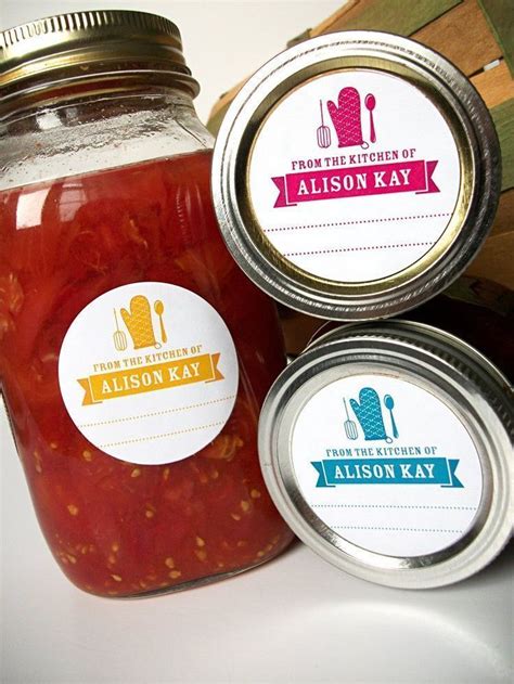 Custom Colorful From The Kitchen Labels Canning Jar Labels Mason Jar