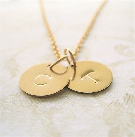 Double Initial Gold Filled Custom Personalized Necklace Personalized