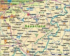 Karte von Sauerland (Region in Deutschland Nordrhein-Westfalen) | Welt ...