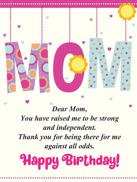 A Happy Birthday Card For Mom