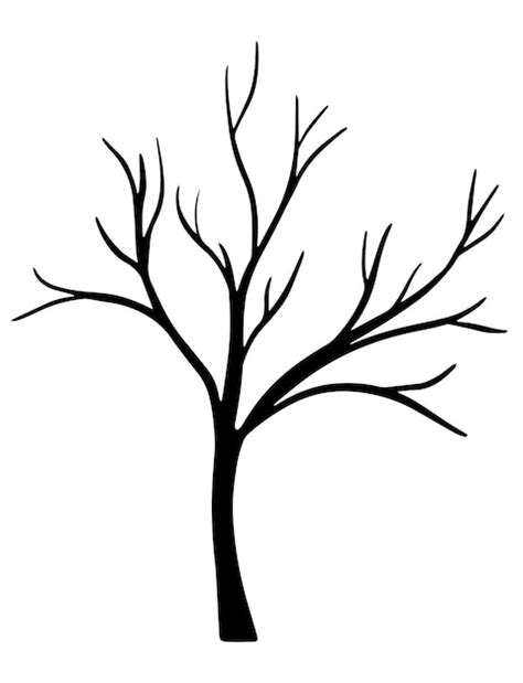 Premium Vector Hand Drawn Dry Tree Branches Bare Tree Branch