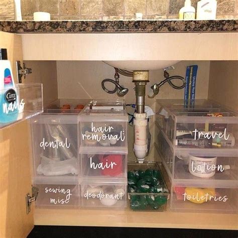 Clear Stackable Plastic Storage Bins Bathroom Sink Organization