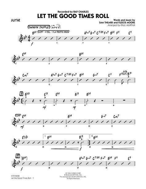 Let The Good Times Roll Guitar Sheet Music Paul Murtha Jazz Ensemble