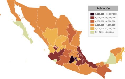 Mexican States By Population 2015 Es Anexoentidades Federativas De