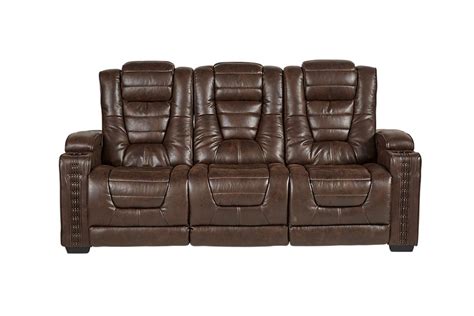 Highway To Home Dual Power Reclining Microfiber Sofa With Drop Down Table