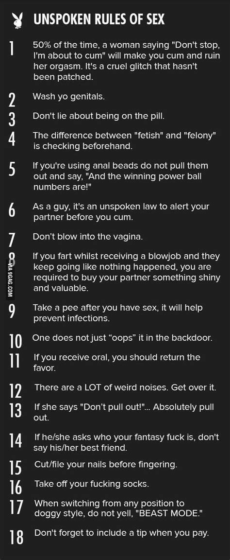 18 unspoken rules of sex 9gag