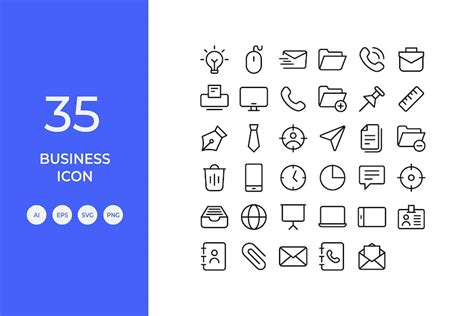 Business Icon Set Icons Ft Icon And Business Envato Elements